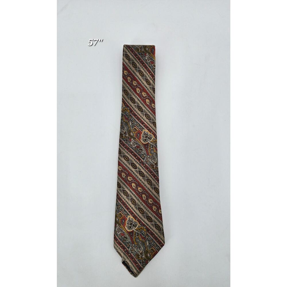 Vintage Oscar de la Renta Silk Tie – Vintage Paisley Stripe – 57”